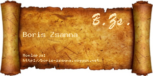 Boris Zsanna névjegykártya